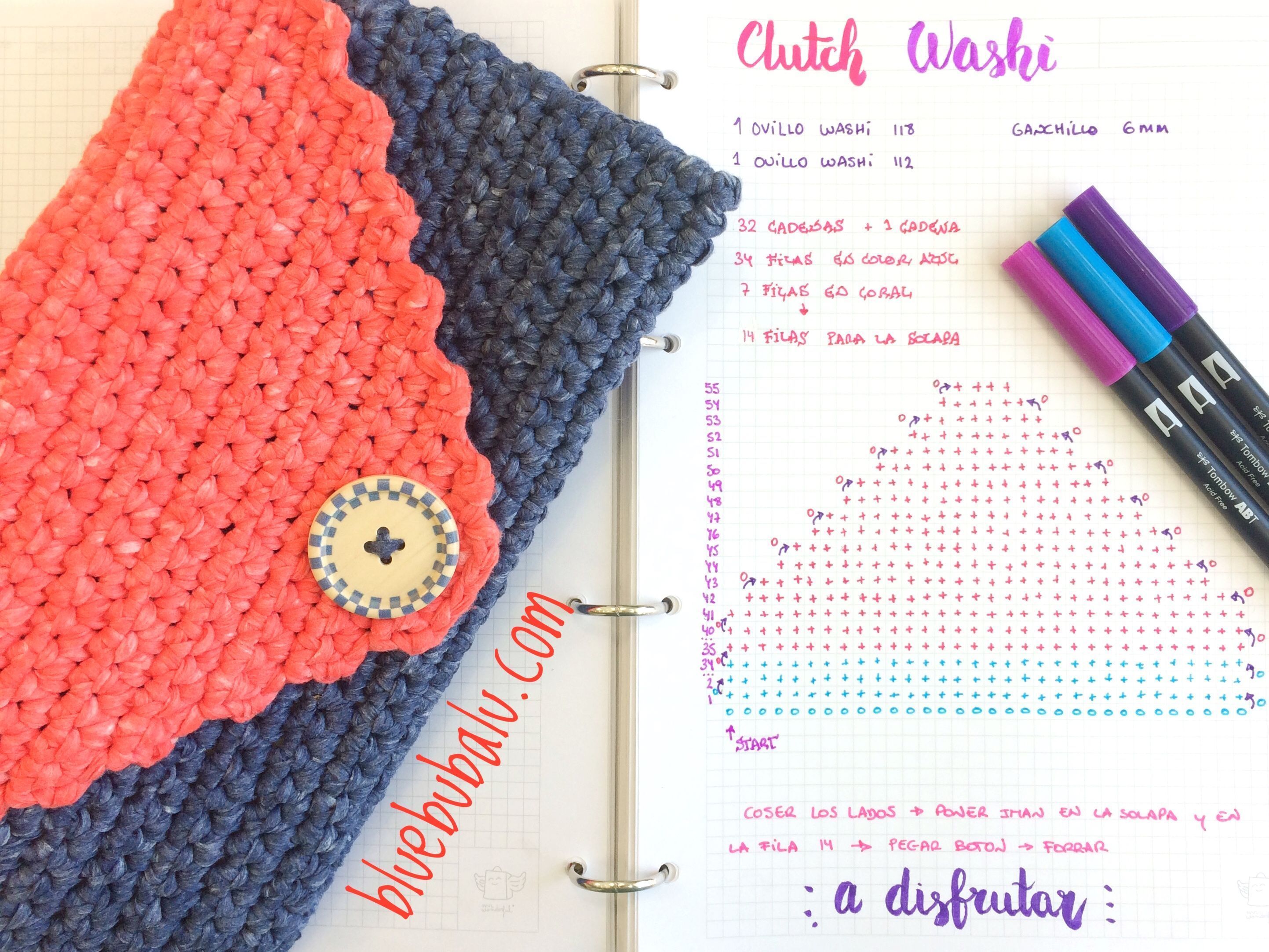 Patrón gratis clutch washi bluebubalu